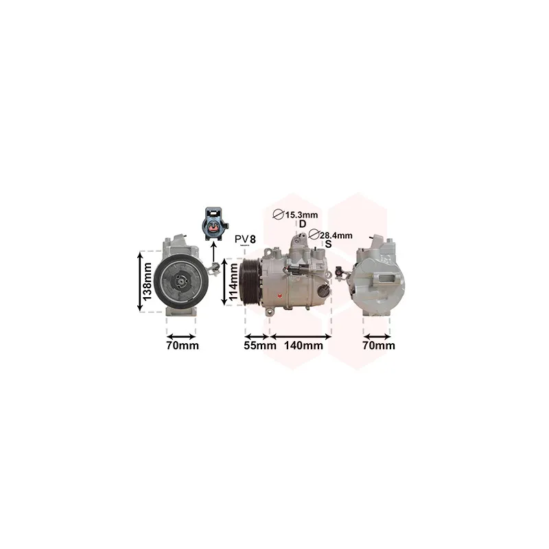 Compresseur, climatisation VAN WEZEL 0200K187