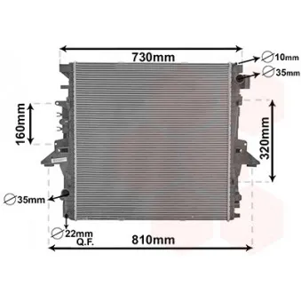Radiateur, refroidissement du moteur VAN WEZEL 02012702