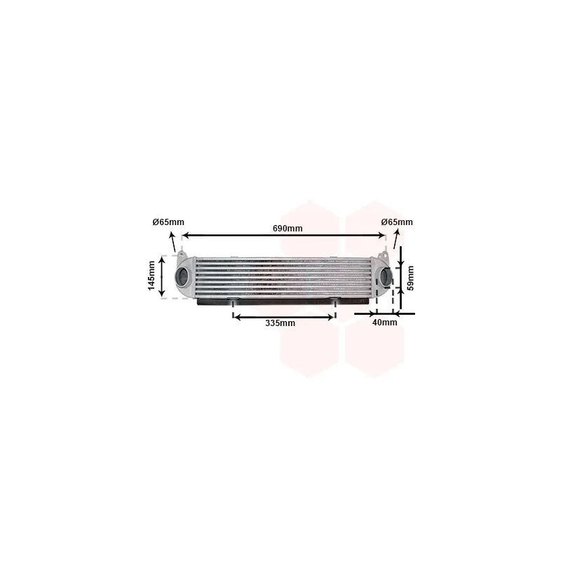 Intercooler, échangeur VAN WEZEL 02014703