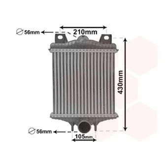Intercooler, échangeur VAN WEZEL 02014706