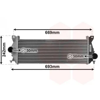 Intercooler, échangeur VAN WEZEL 02014707
