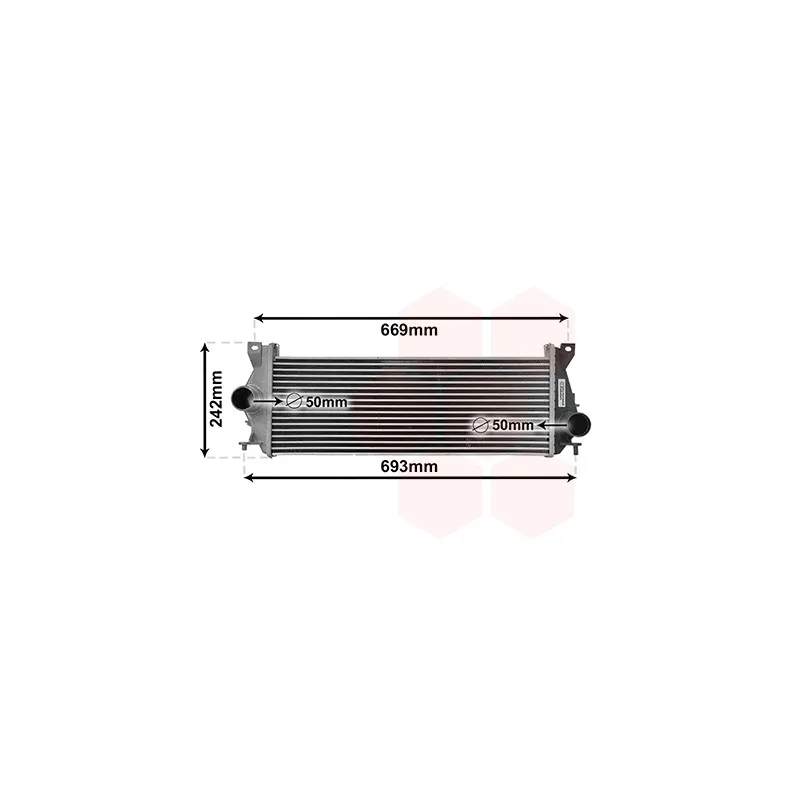 Intercooler, échangeur VAN WEZEL 02014707