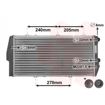 Radiateur, refroidissement du moteur VAN WEZEL 03002020