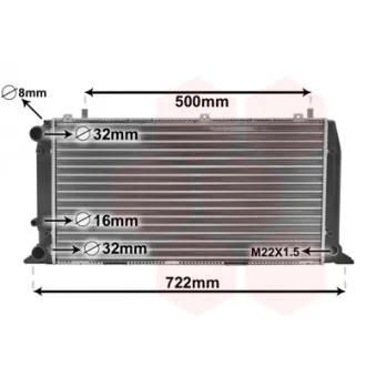 Radiateur, refroidissement du moteur VAN WEZEL 03002047