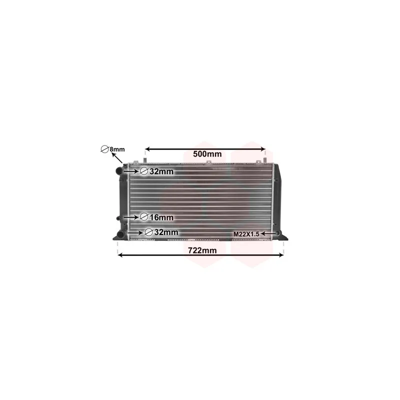 Radiateur, refroidissement du moteur VAN WEZEL 03002047