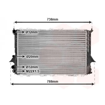 Radiateur, refroidissement du moteur VAN WEZEL 03002077