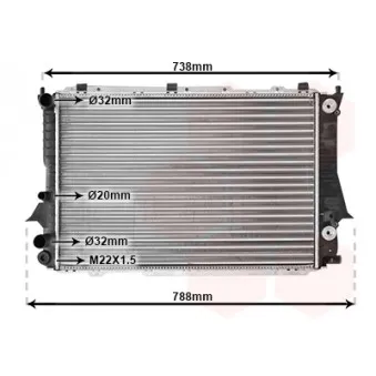 Radiateur, refroidissement du moteur VAN WEZEL 03002078