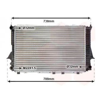 Radiateur, refroidissement du moteur VAN WEZEL 03002083