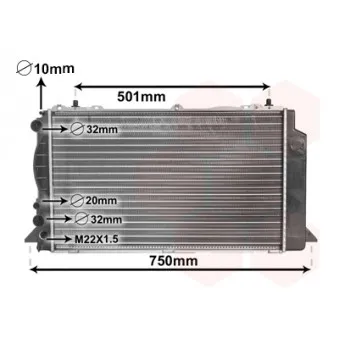 Radiateur, refroidissement du moteur VAN WEZEL 03002089