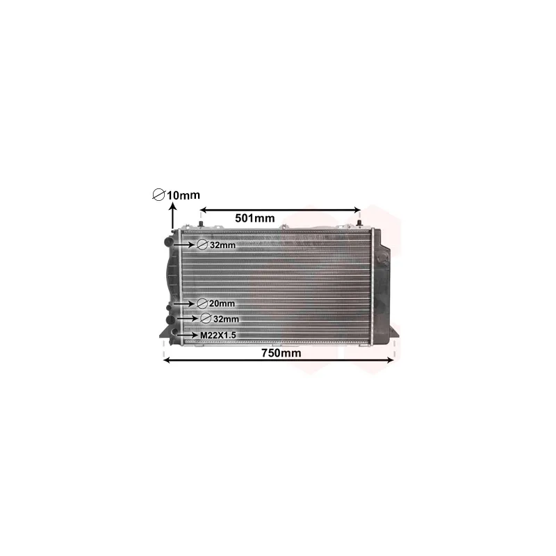 Radiateur, refroidissement du moteur VAN WEZEL 03002089
