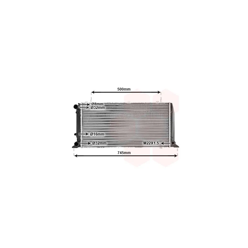 Radiateur, refroidissement du moteur VAN WEZEL 03002098
