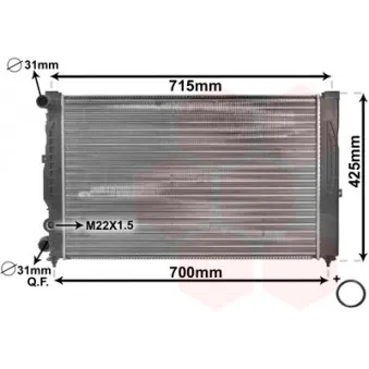 Radiateur, refroidissement du moteur VAN WEZEL 03002105