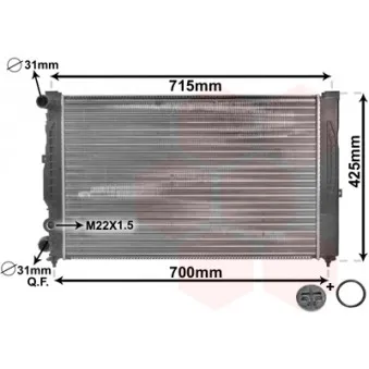 Radiateur, refroidissement du moteur VAN WEZEL 03002108