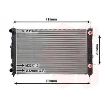 Radiateur, refroidissement du moteur VAN WEZEL 03002109