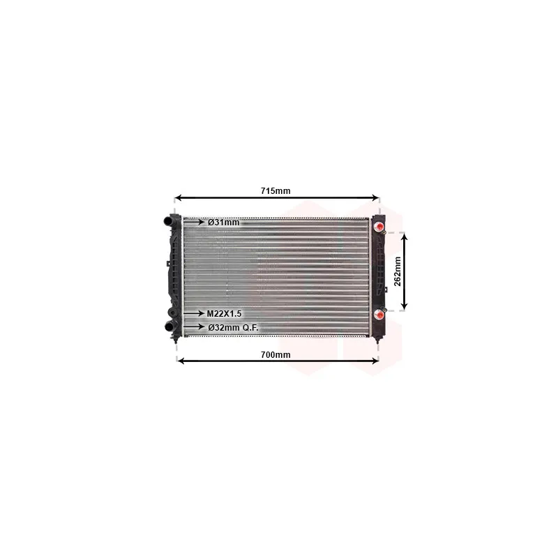 Radiateur, refroidissement du moteur VAN WEZEL 03002109