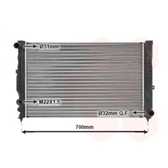 Radiateur, refroidissement du moteur VAN WEZEL 03002110