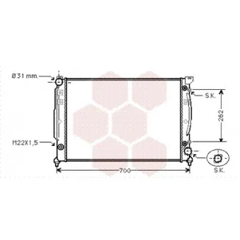 Radiateur, refroidissement du moteur VAN WEZEL 03002111