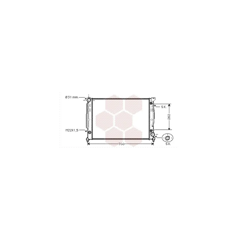 Radiateur, refroidissement du moteur VAN WEZEL 03002111