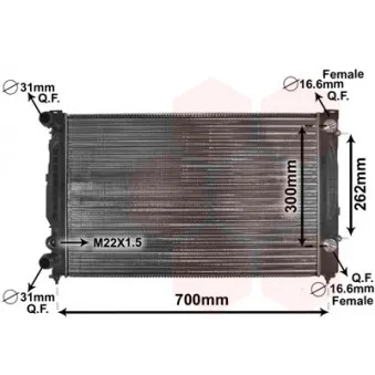Radiateur, refroidissement du moteur VAN WEZEL 03002122