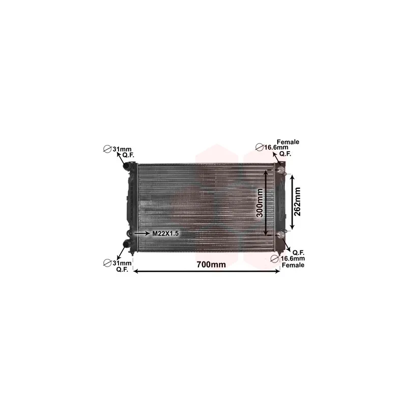 Radiateur, refroidissement du moteur VAN WEZEL 03002122