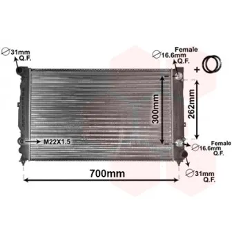 Radiateur, refroidissement du moteur VAN WEZEL 03002125