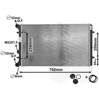 Radiateur, refroidissement du moteur VAN WEZEL 03002129