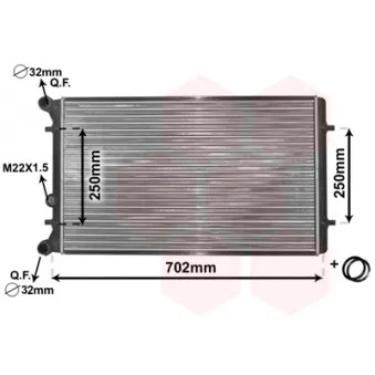 Radiateur, refroidissement du moteur VAN WEZEL 03002155