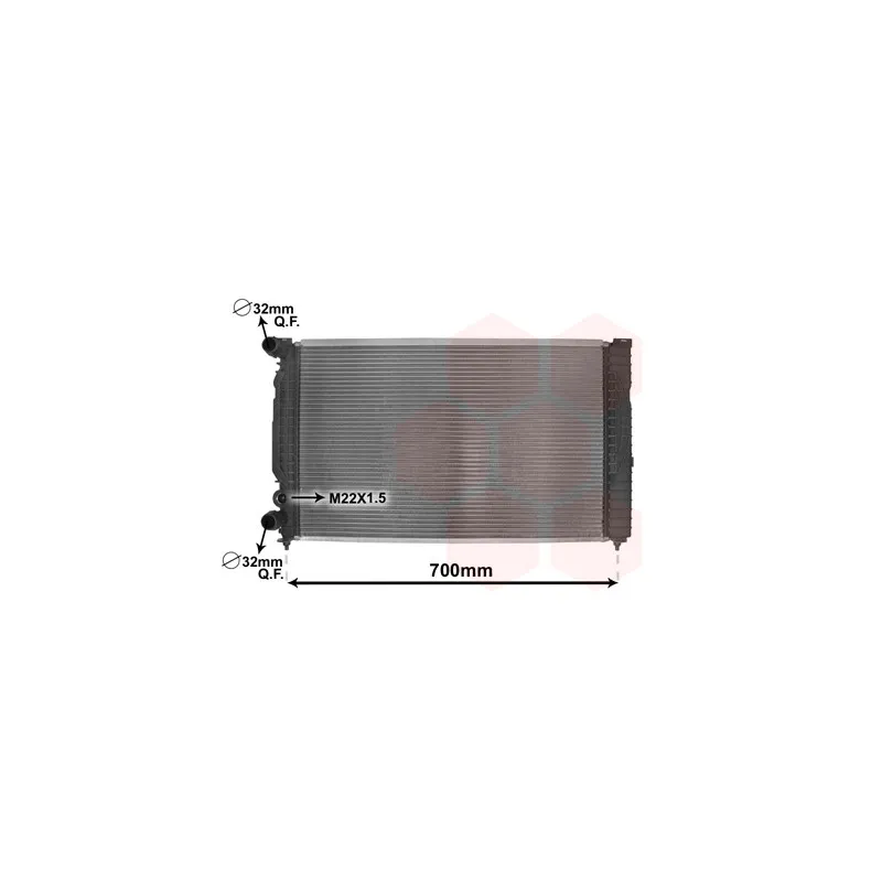 Radiateur, refroidissement du moteur VAN WEZEL 03002189
