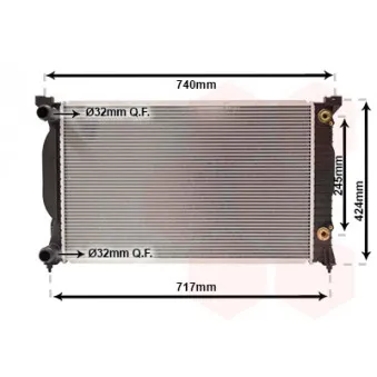Radiateur, refroidissement du moteur VAN WEZEL 03002202