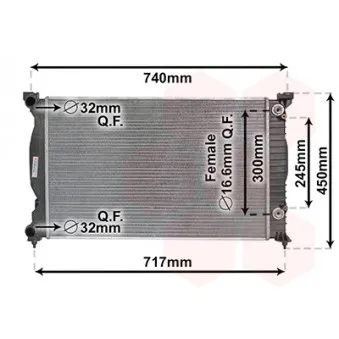Radiateur, refroidissement du moteur VAN WEZEL 03002241