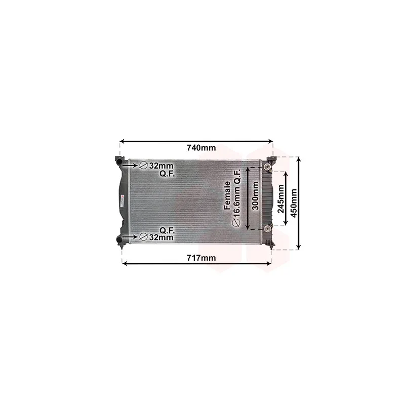 Radiateur, refroidissement du moteur VAN WEZEL 03002241