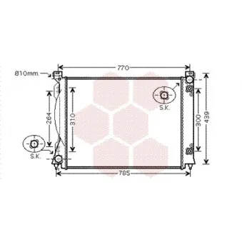 Radiateur, refroidissement du moteur VAN WEZEL 03002253