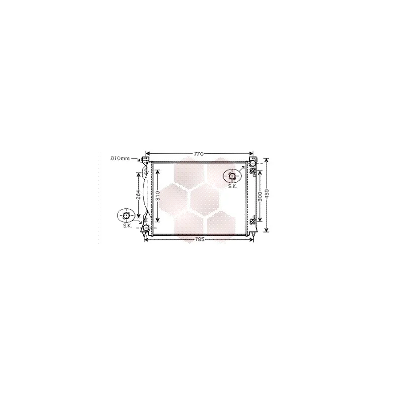 Radiateur, refroidissement du moteur VAN WEZEL 03002253