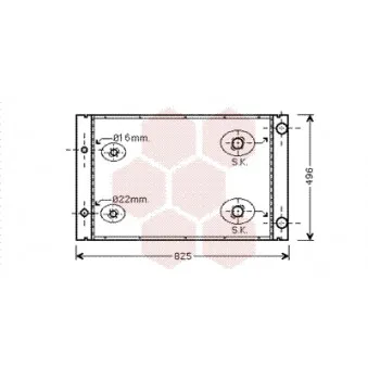 Radiateur, refroidissement du moteur VAN WEZEL 03002268