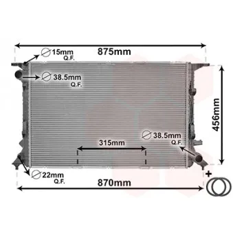 Radiateur, refroidissement du moteur VAN WEZEL 03002290