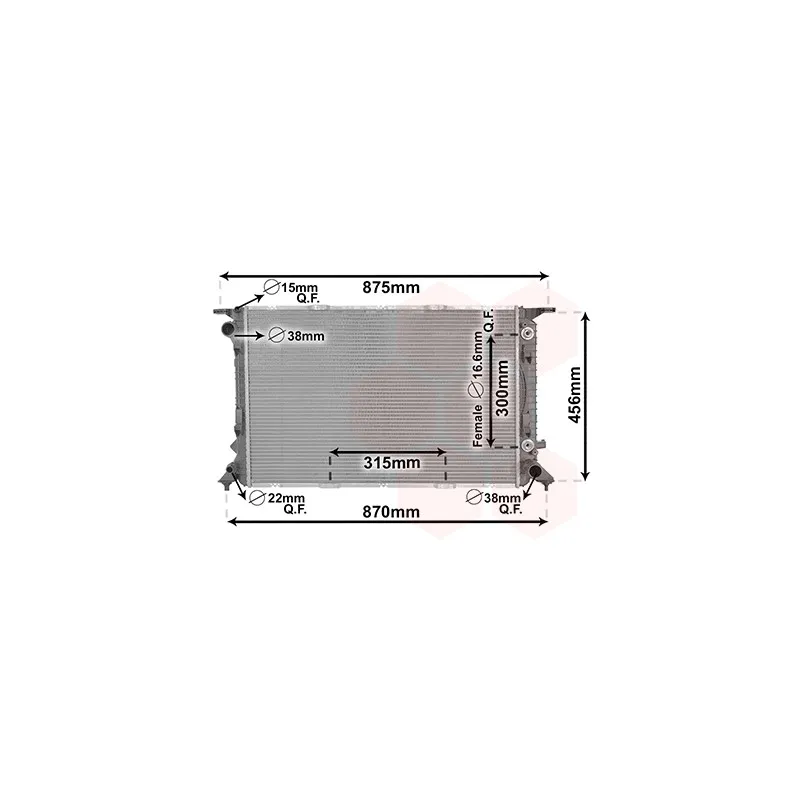 Radiateur, refroidissement du moteur VAN WEZEL 03002309