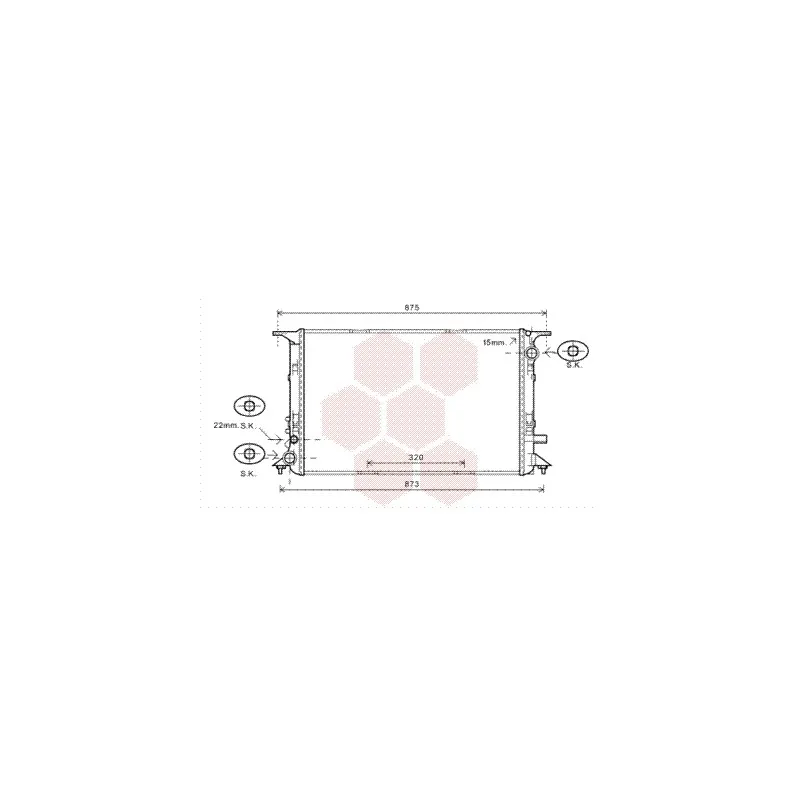 Radiateur, refroidissement du moteur VAN WEZEL 03002328