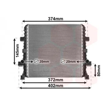 Radiateur, refroidissement du moteur VAN WEZEL 03002362
