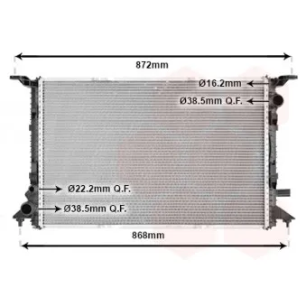 Radiateur, refroidissement du moteur VAN WEZEL 03002363