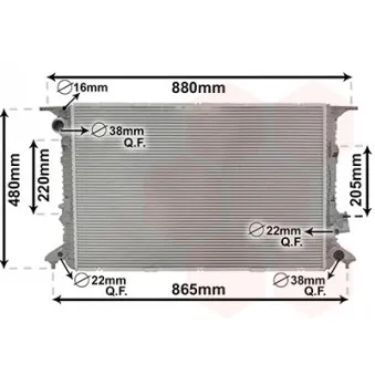 Radiateur, refroidissement du moteur VAN WEZEL 03002365