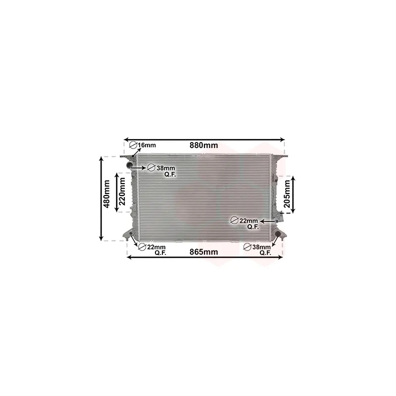 Radiateur, refroidissement du moteur VAN WEZEL 03002365