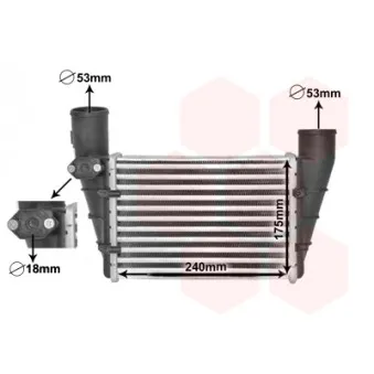 Intercooler, échangeur VAN WEZEL 03004112