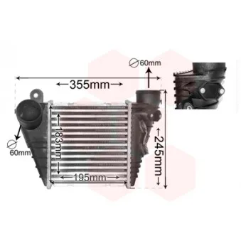 Intercooler, échangeur VAN WEZEL 03004172