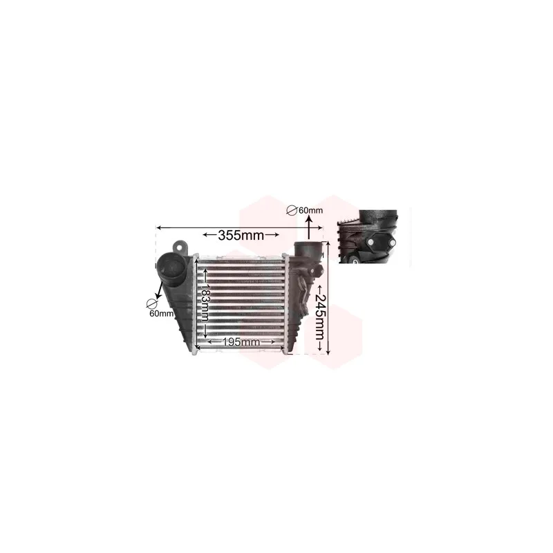 Intercooler, échangeur VAN WEZEL 03004172