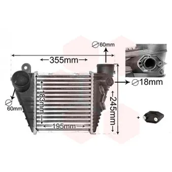 Intercooler, échangeur VAN WEZEL 03004185