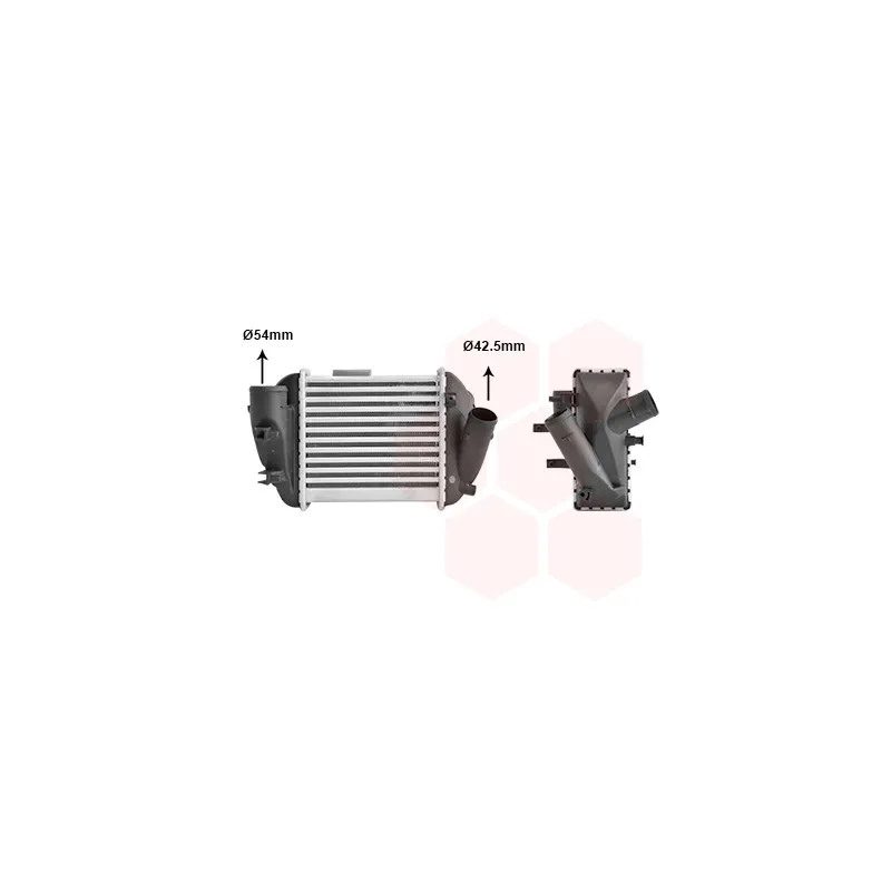 Intercooler, échangeur VAN WEZEL 03004187