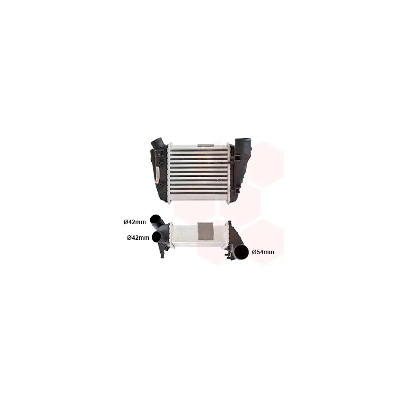 Intercooler, échangeur VAN WEZEL 03004188