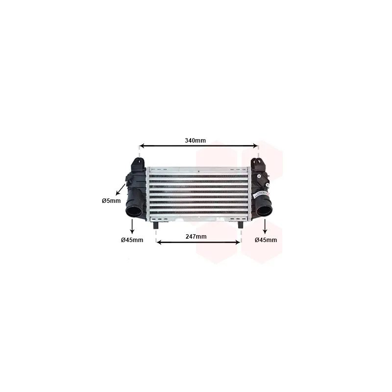 Intercooler, échangeur VAN WEZEL 03004192