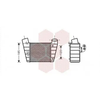 Intercooler, échangeur VAN WEZEL 03004208