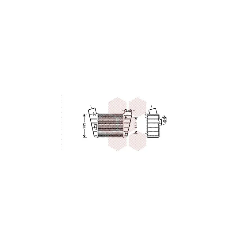 Intercooler, échangeur VAN WEZEL 03004208